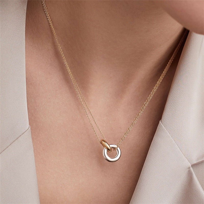 Kaia Circles Necklace - Two Tone - 5