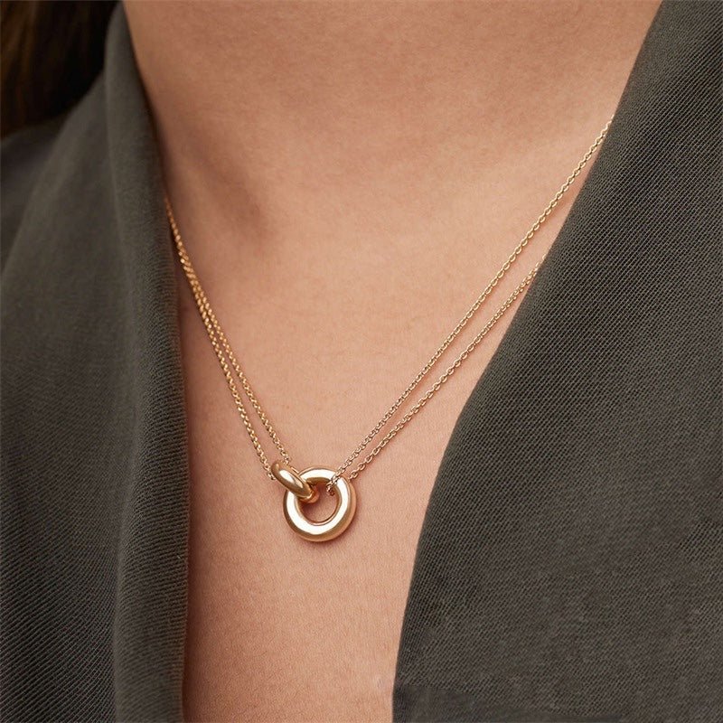 Kaia Circles Necklace - Gold - 1