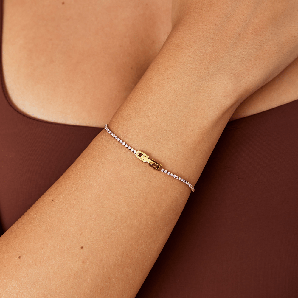 Kiera Gold Pink Crystal Bracelet - My StoreBracelet