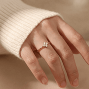 Léa Crystal Clover Ring - Ring - Gold - 5 - 2