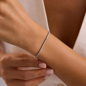 Léonie Classic Tennis Bracelet - Bracelet - Platinum - 16.5cm / 6.5in - 3