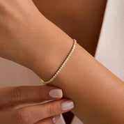 Léonie Classic Tennis Bracelet - Bracelet - Gold - 16.5cm / 6.5in - 1