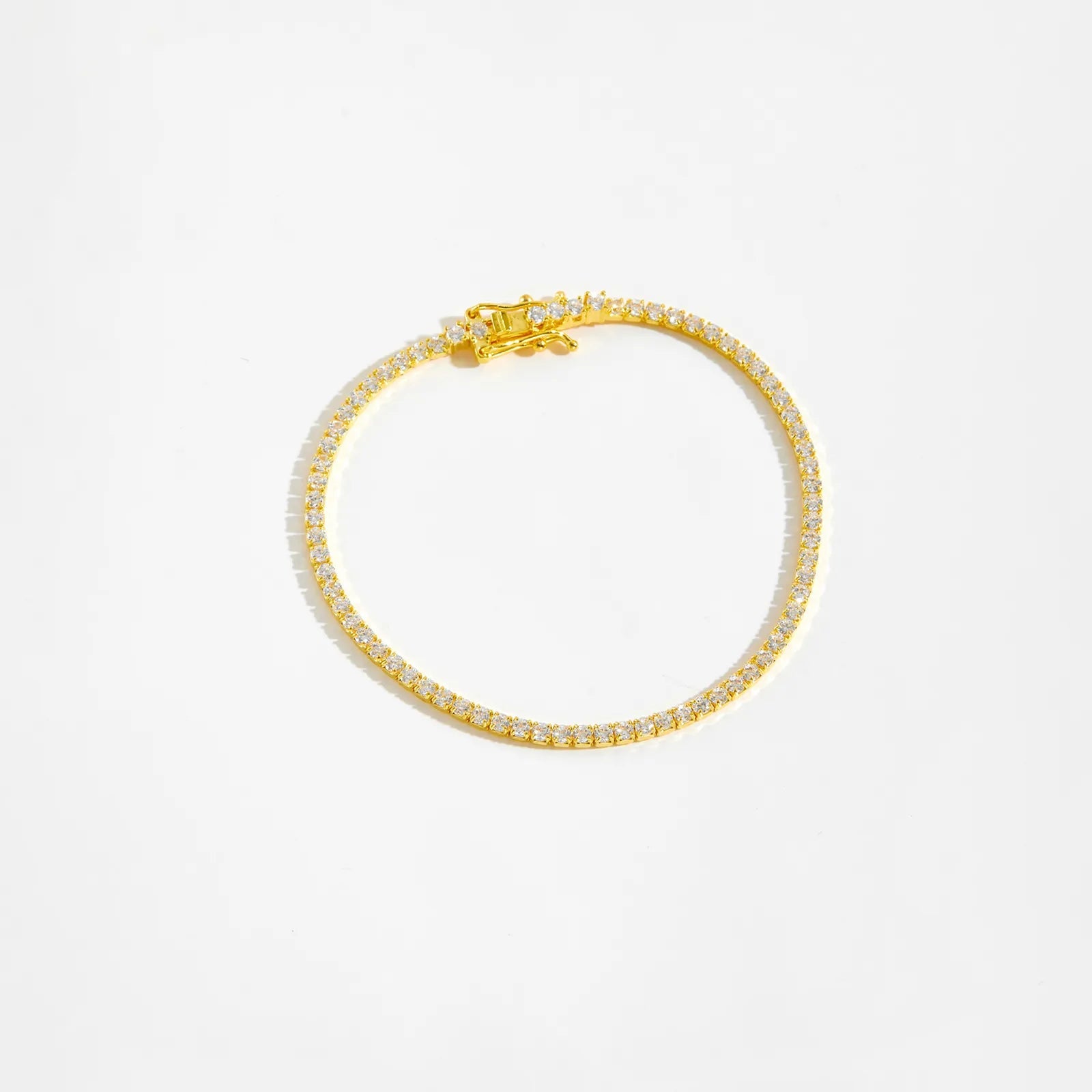 Léonie Classic Tennis Bracelet - Bracelet - Gold - 16.5cm / 6.5in - 2