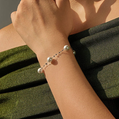 Léonie Silver Pearl Bracelet - NAVALLI