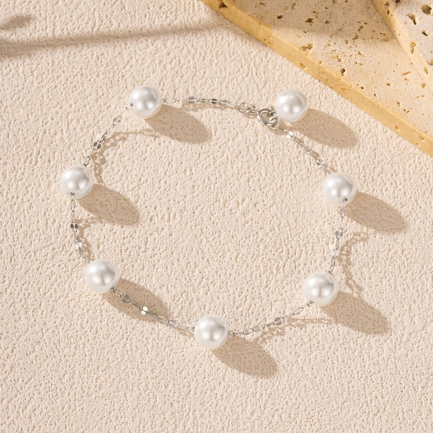 Léonie Silver Pearl Bracelet - NAVALLI