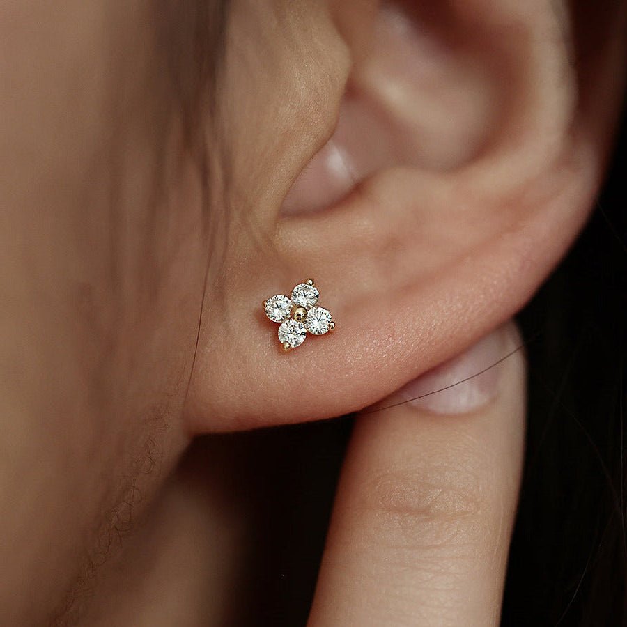 Lilia Spark Crystal Studs - Earrings - Gold - 1