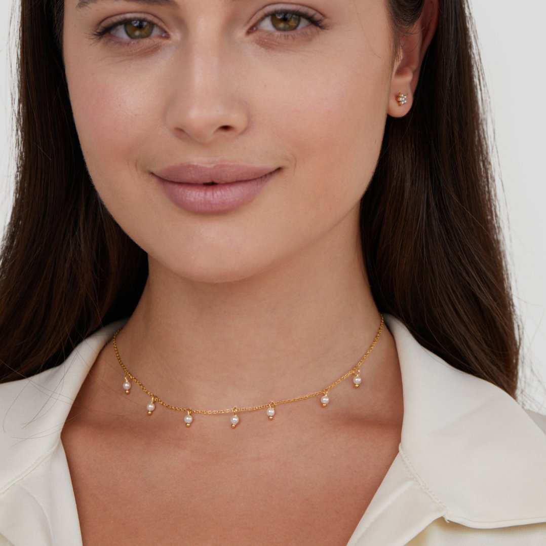 Lily Gold Pearl Necklace - NAVALLINecklace