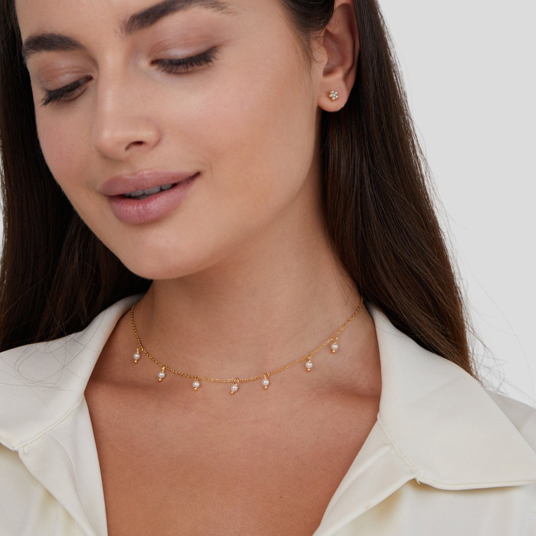 Lily Gold Pearl Necklace - NAVALLINecklace