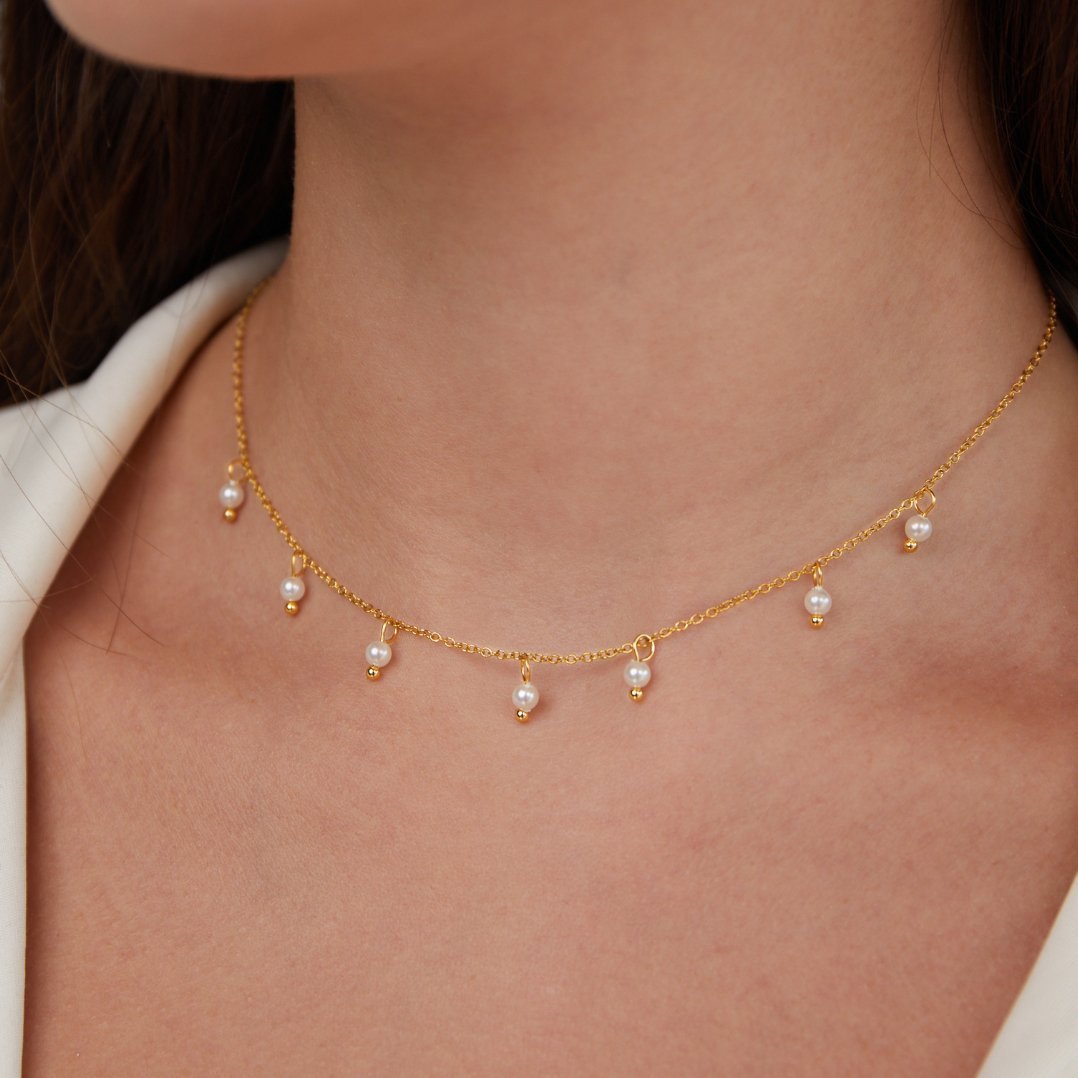 Lily Gold Pearl Necklace - NAVALLINecklace
