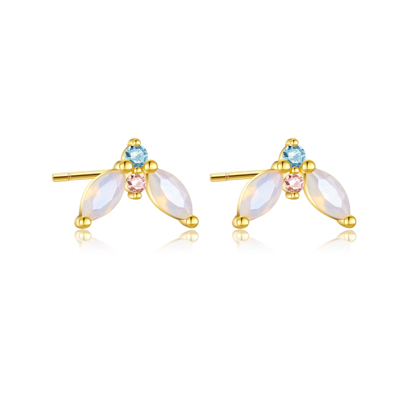 Lina Petite Studs - Blue & Pink - 2