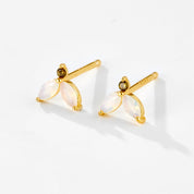 Lina Petite Studs - Olive Green - 6