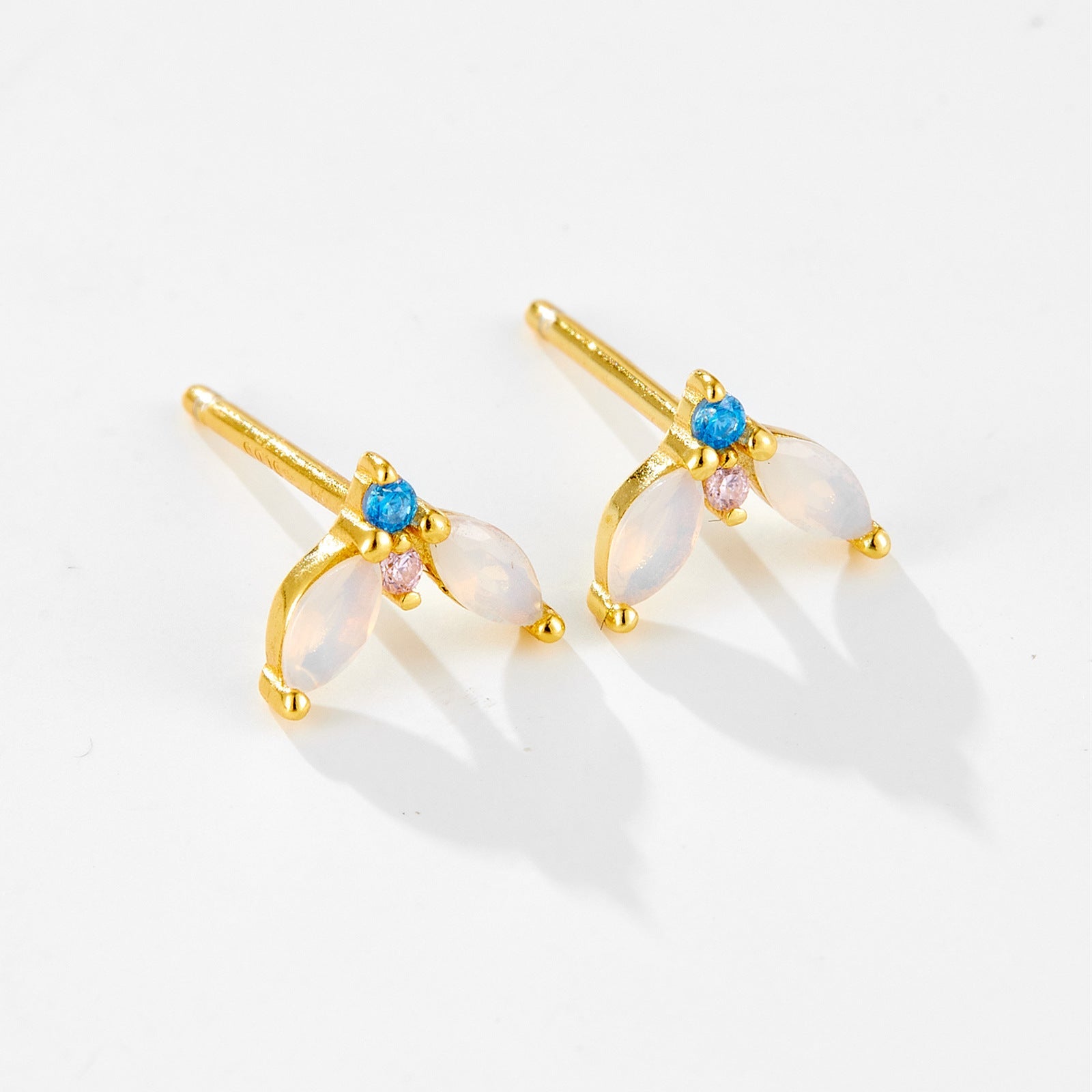 Lina Petite Studs - Blue & Pink - 5