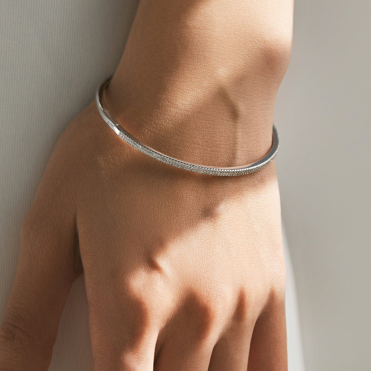 Lina Sterling Silver Bangle - 54 MM - 1