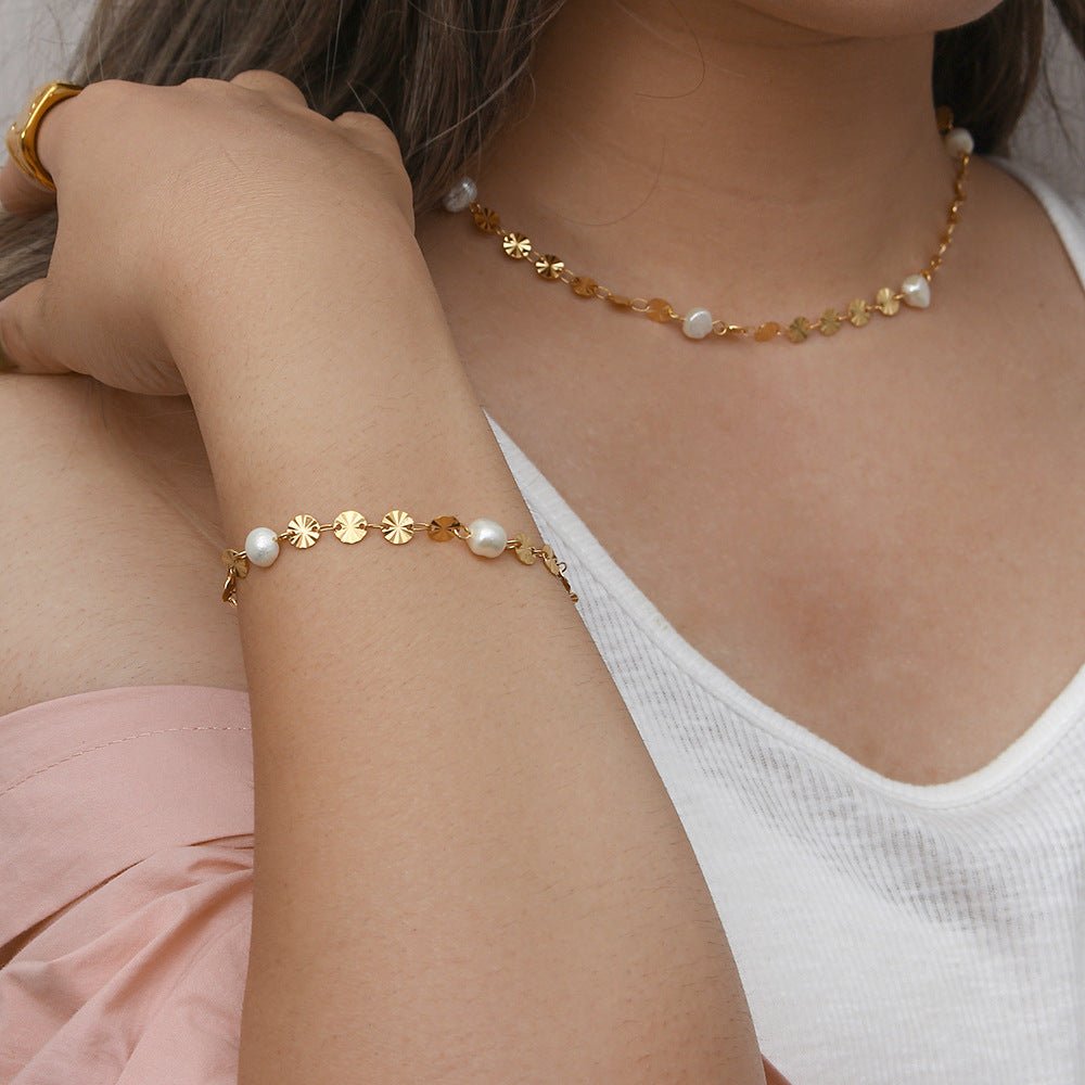 Liora Gold Pearl Bracelet - NAVALLI