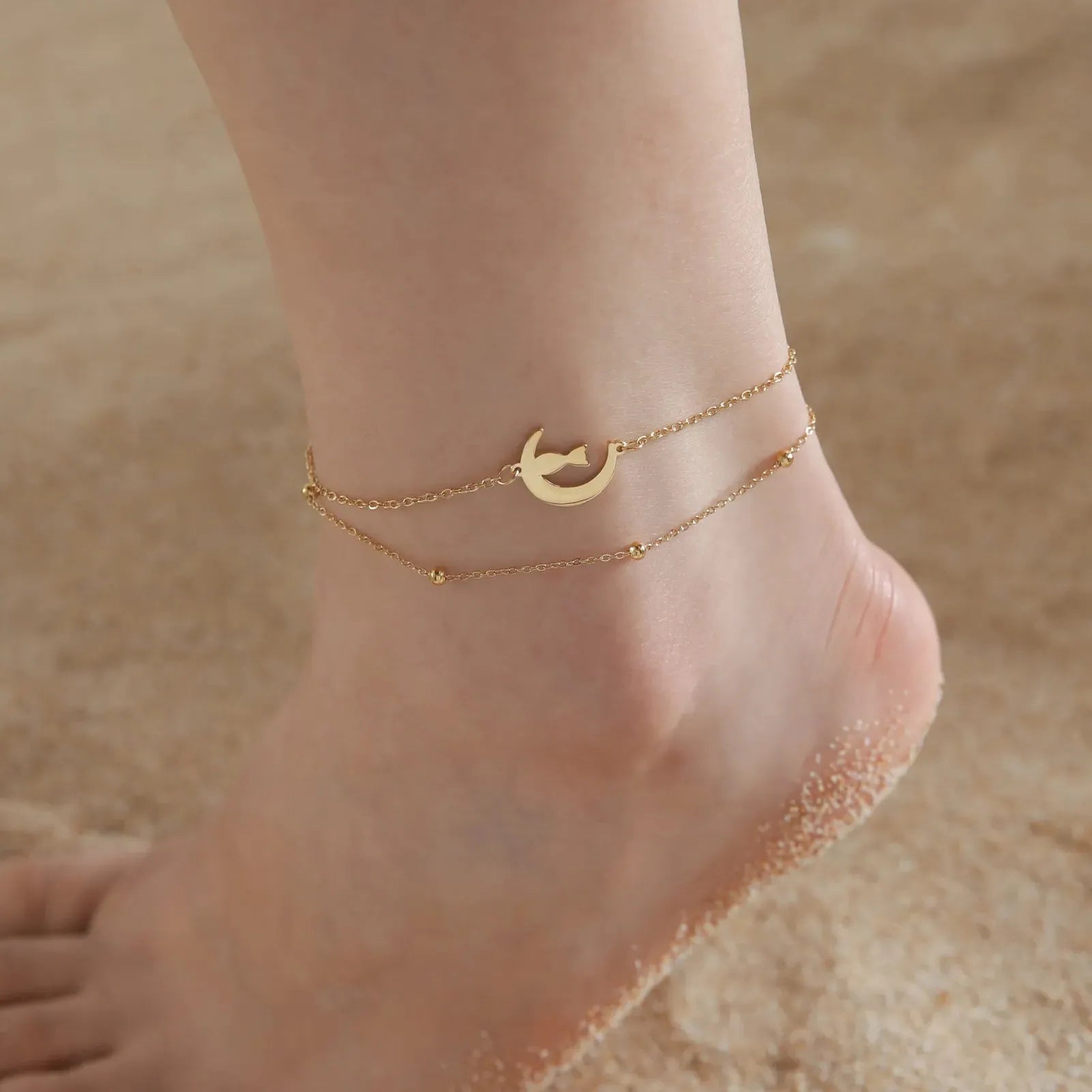 Luna Cat Anklet - Anklet - Gold - 1