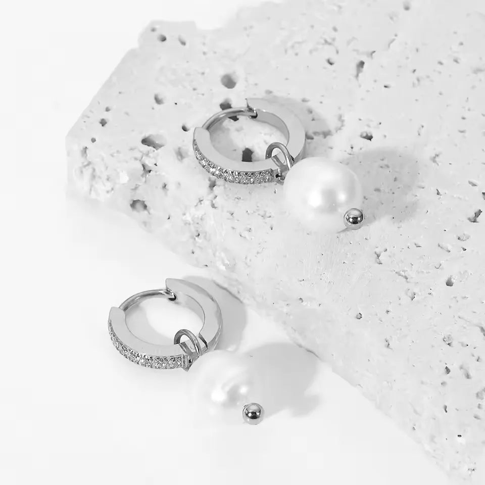 Luna Pearl Earrings - Earrings - Silver - 4