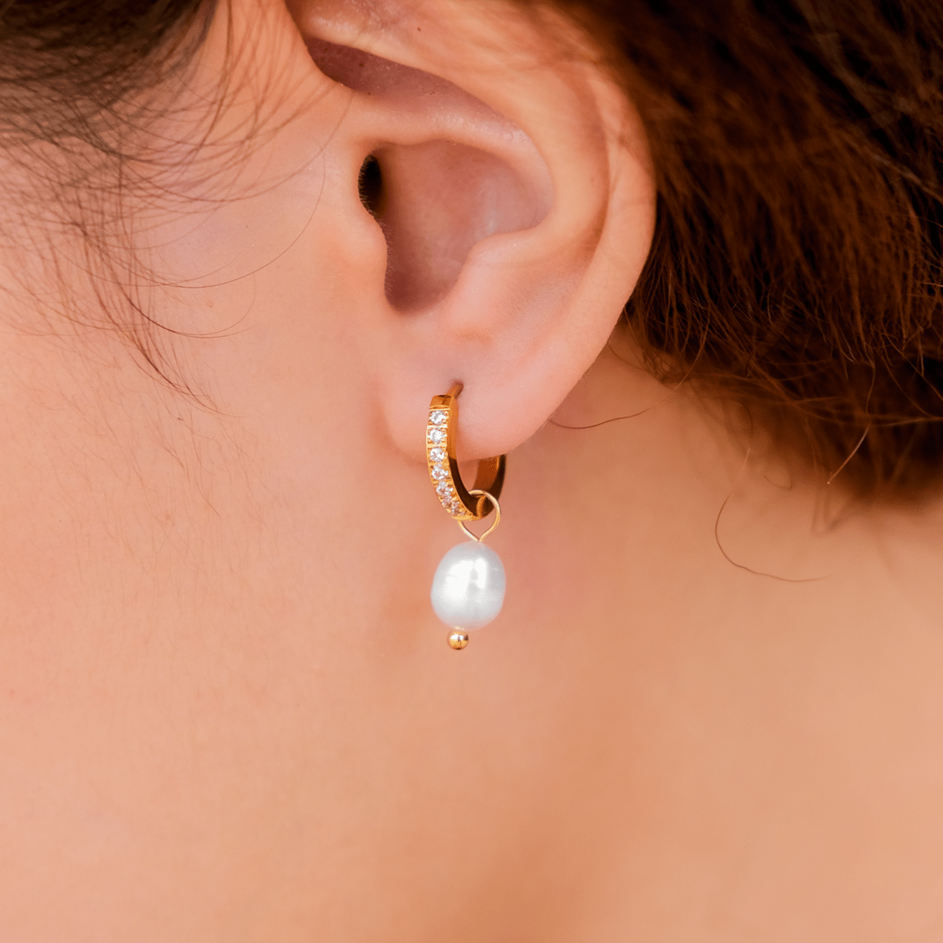 Luna Pearl Earrings - Earrings - Gold - 3