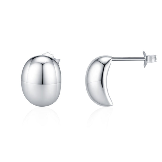 Luna Silver Stud Earrings - NAVALLI