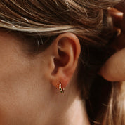 Lyra Crystal Hoops - Gold - 1