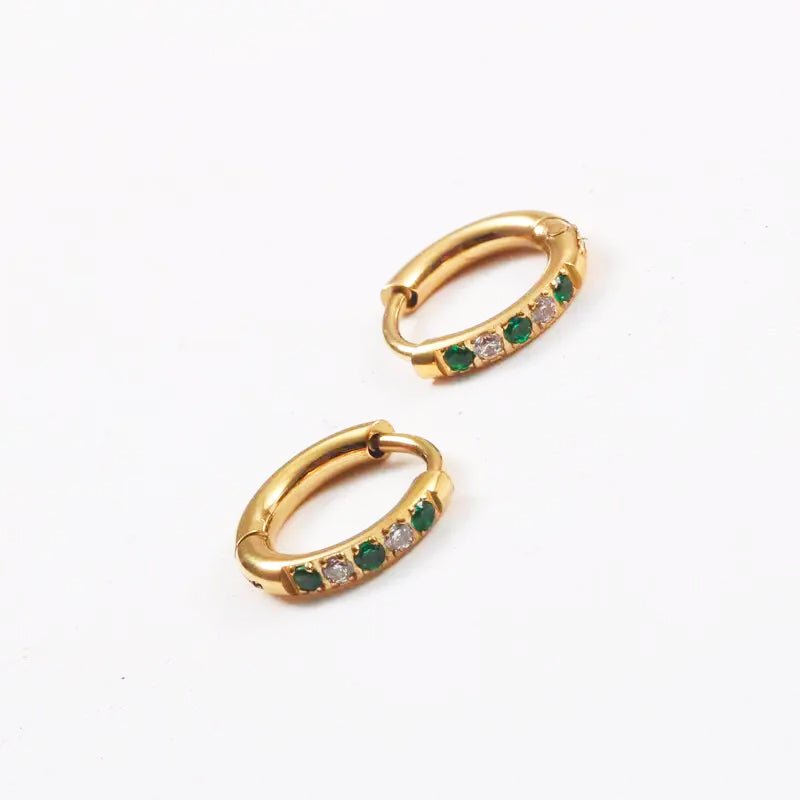 Lyra Crystal Hoops - Gold - 2