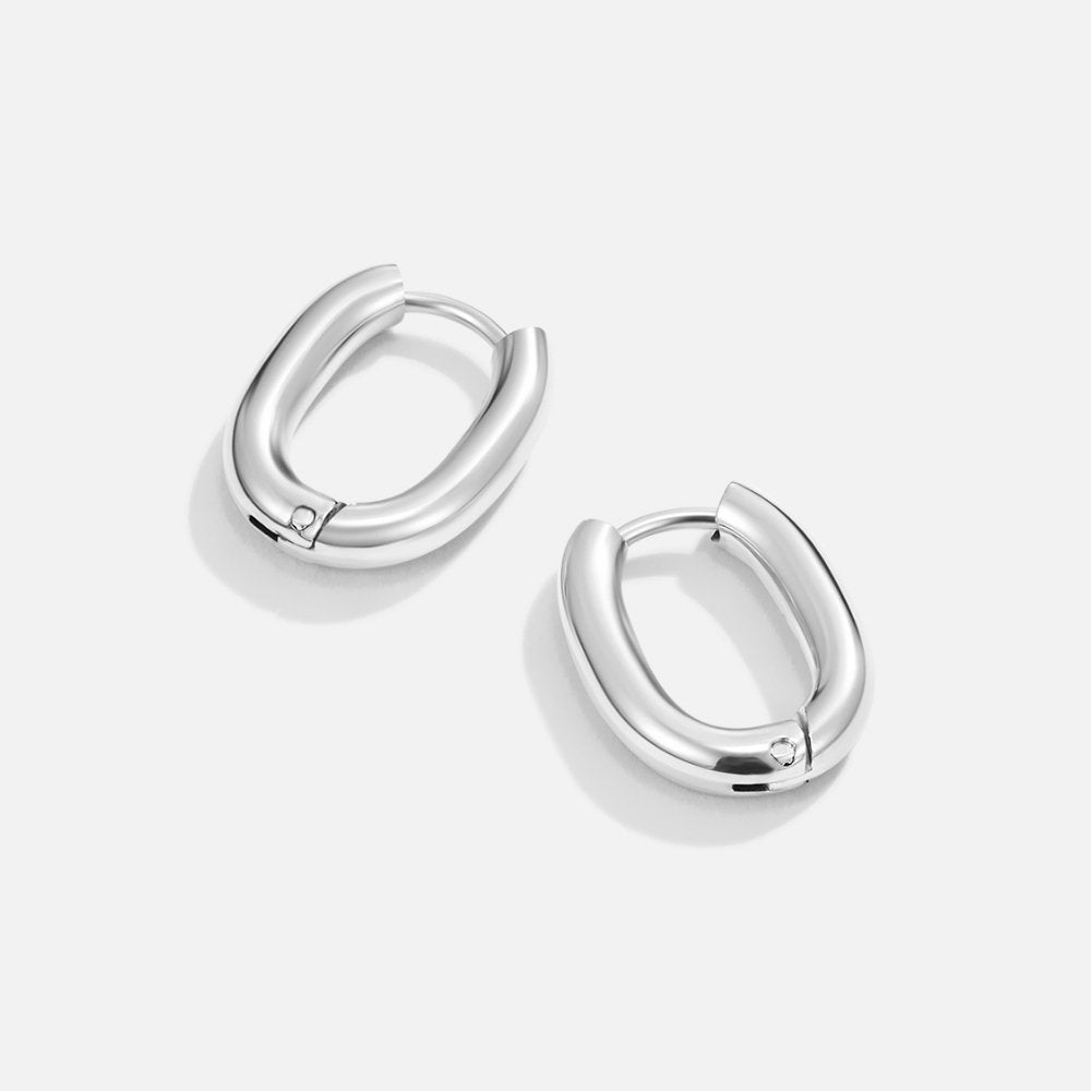 Madison Brushed Silver Hoops - Earrings - 2