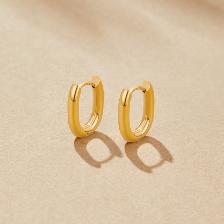 Madison Textured Gold Hoops - Earrings - 5
