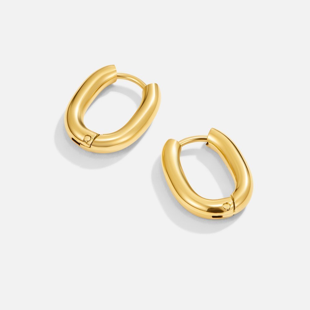 Madison Textured Gold Hoops - Earrings - 2