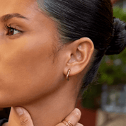 Madison Textured Gold Hoops - Earrings - 1