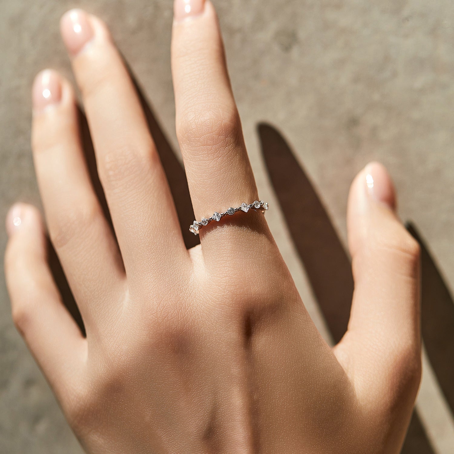 Mia Silver Crystal Ring - NAVALLI