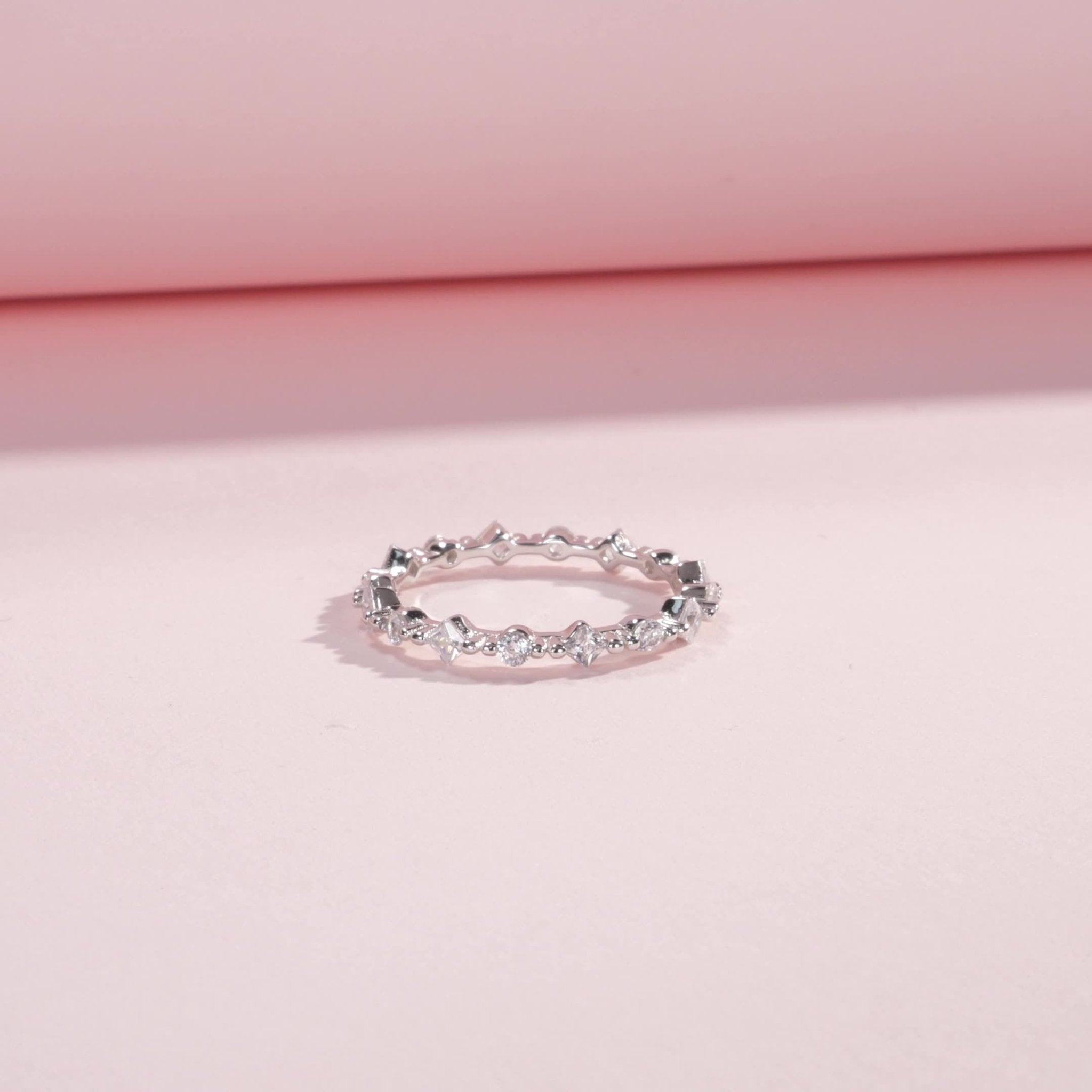 Mia Silver Crystal Ring - US 5 | UK J - 3