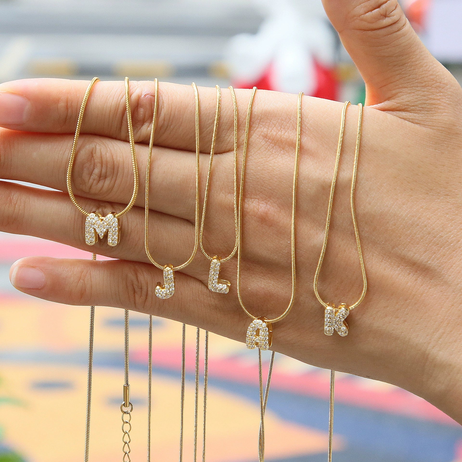 Mila Silver Bubble Letter Necklace