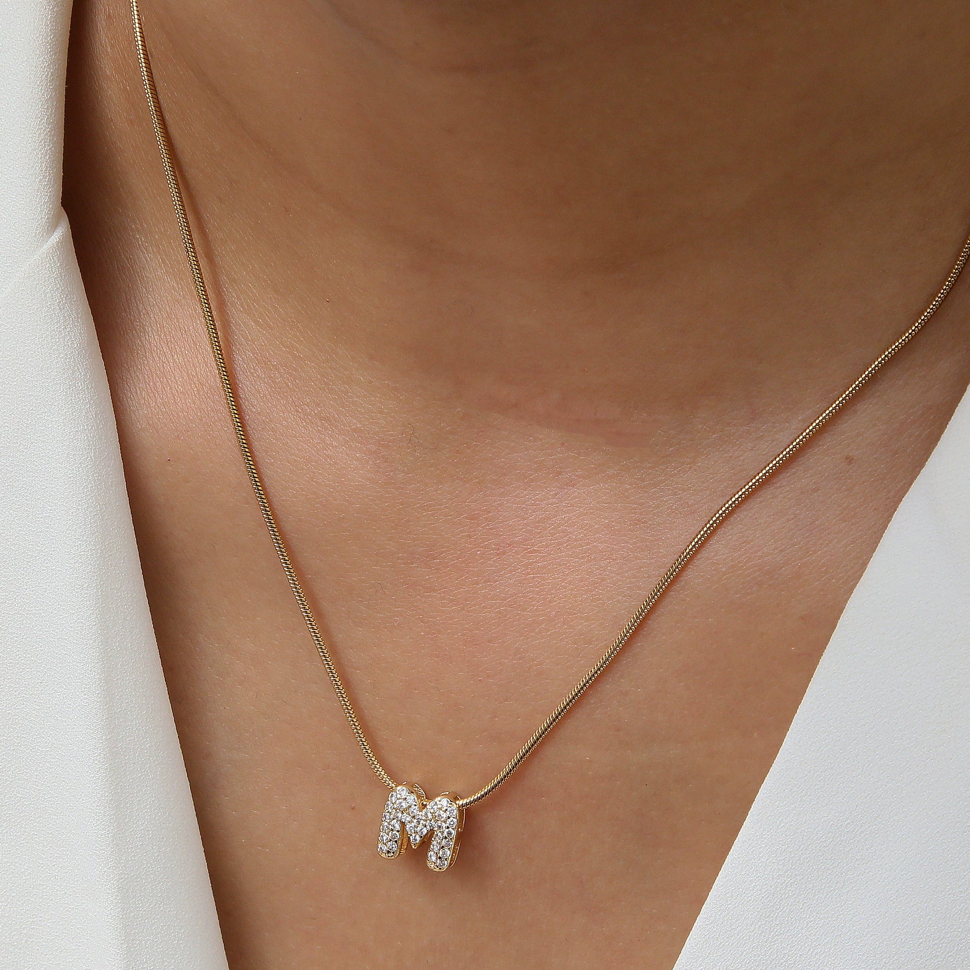 Mila Silver Bubble Letter Necklace