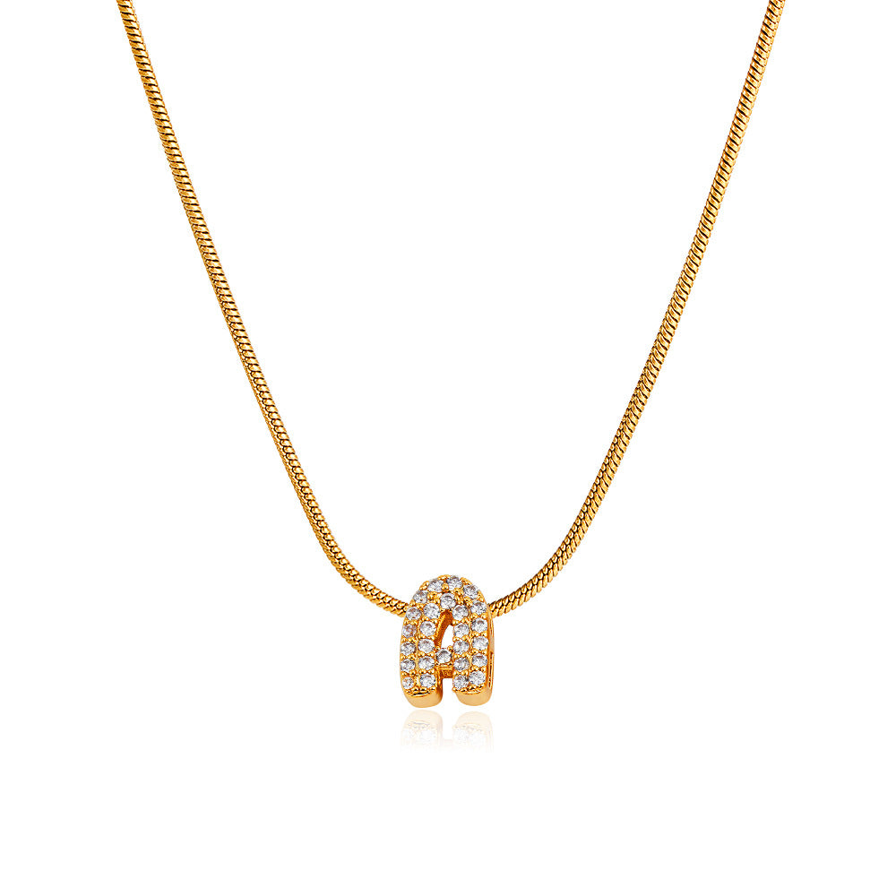 Mila Gold Bubble Letter Necklace