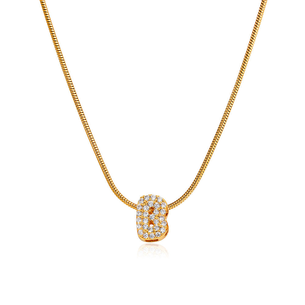 Mila Gold Bubble Letter Necklace