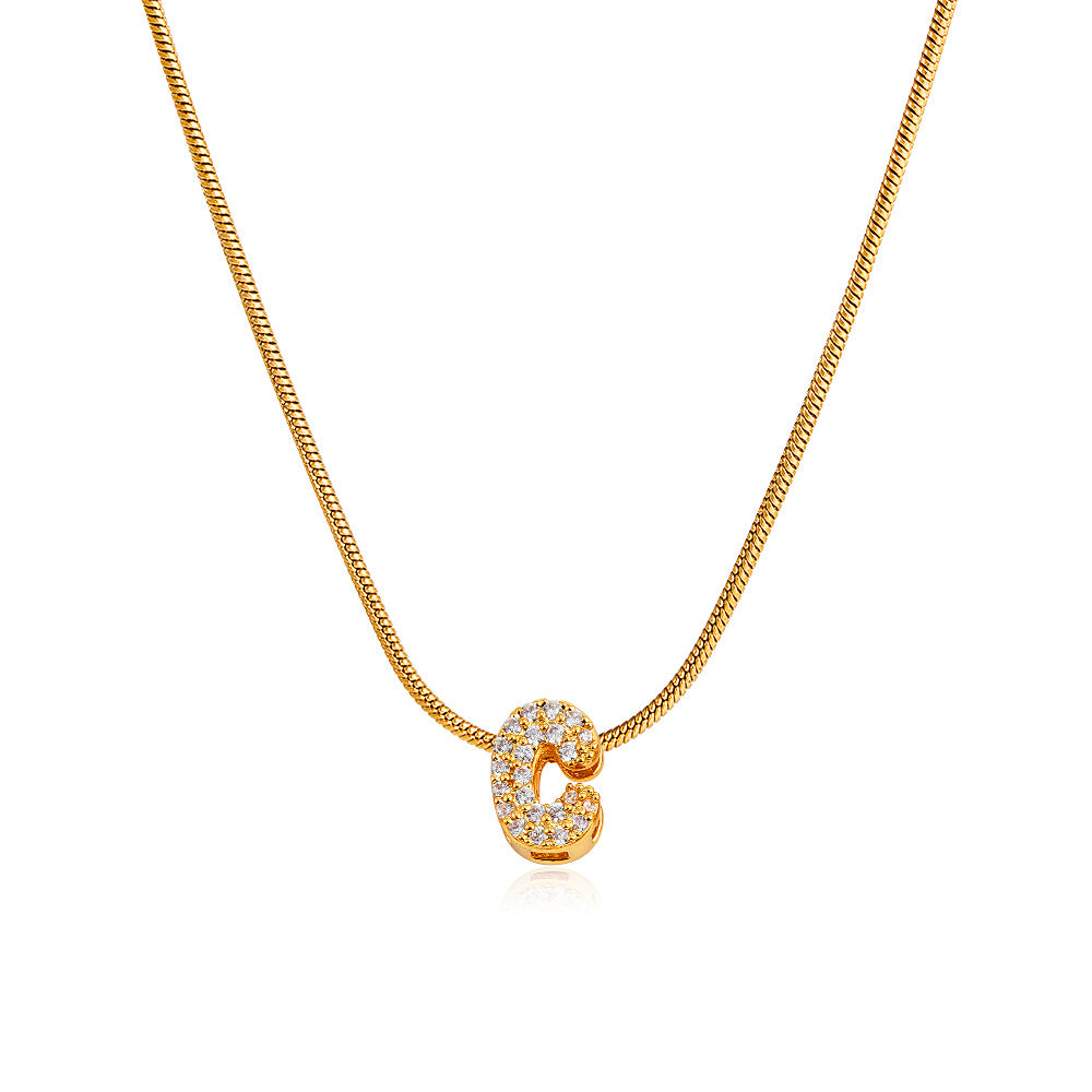 Mila Gold Bubble Letter Necklace