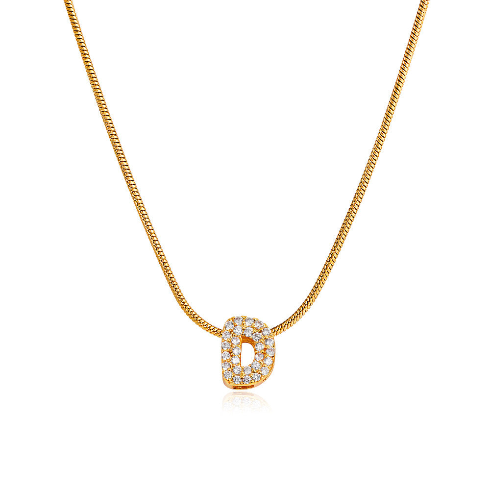 Mila Gold Bubble Letter Necklace