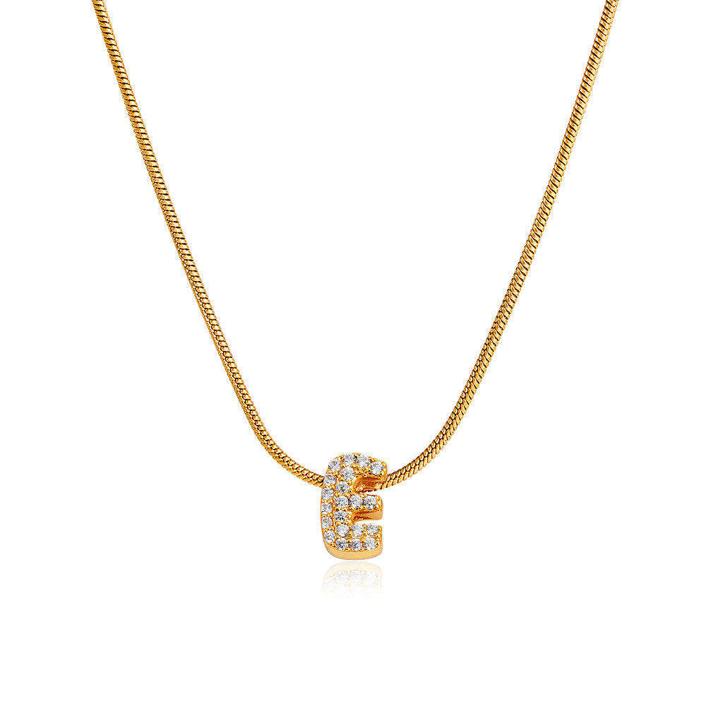 Mila Gold Bubble Letter Necklace