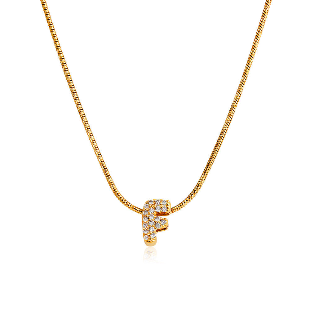Mila Gold Bubble Letter Necklace