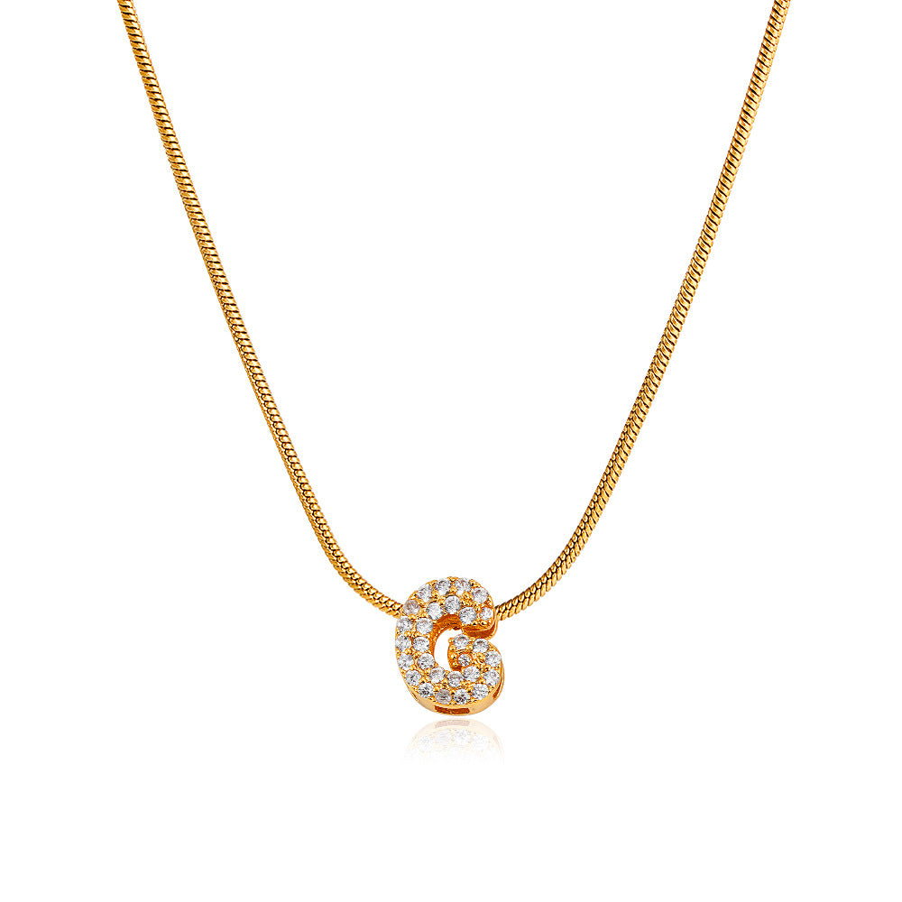 Mila Gold Bubble Letter Necklace