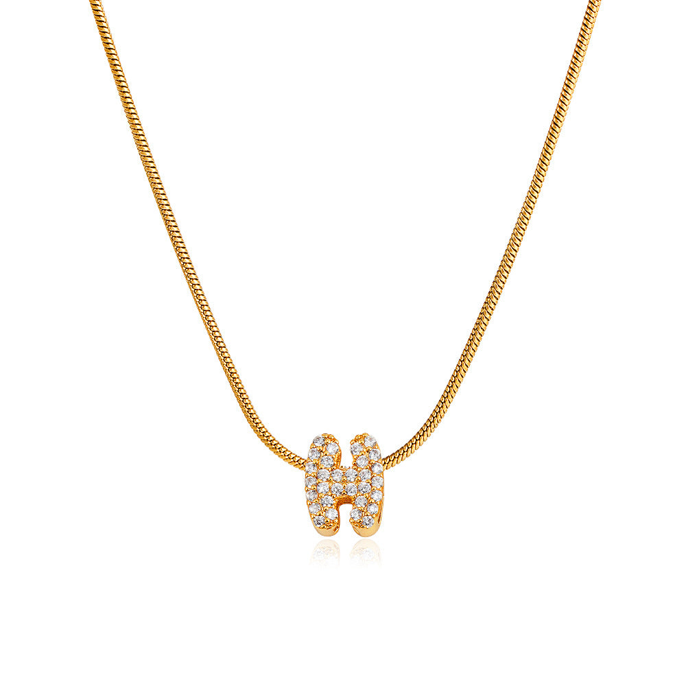 Mila Gold Bubble Letter Necklace