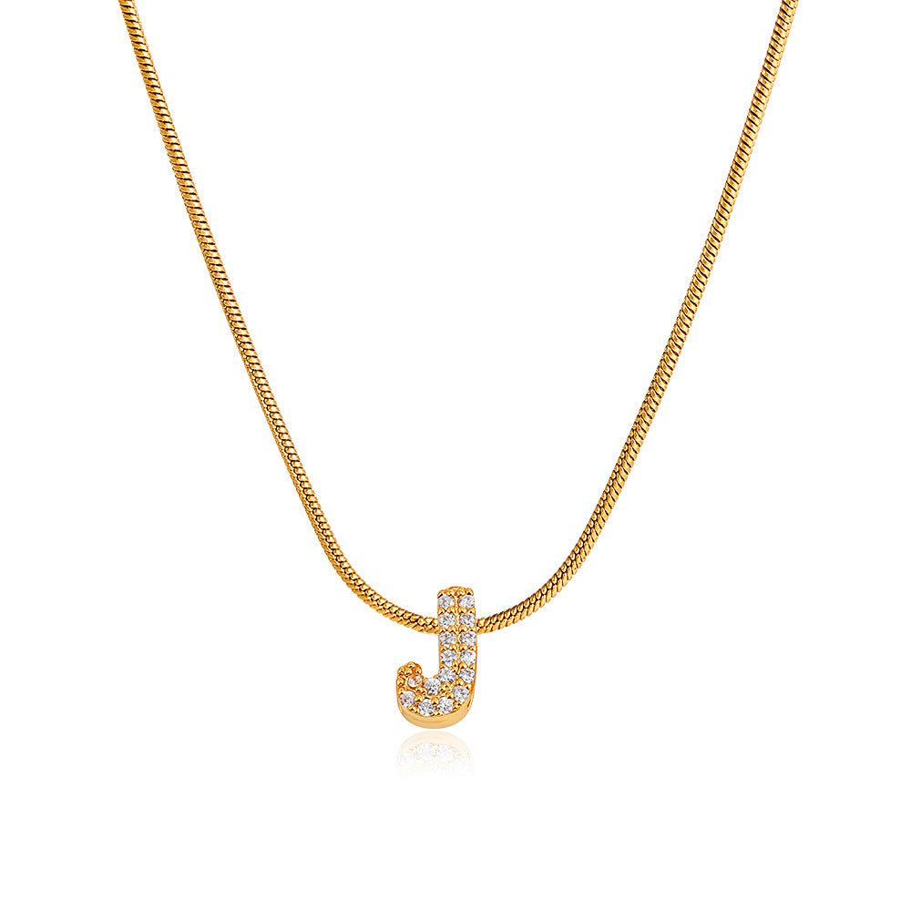 Mila Gold Bubble Letter Necklace