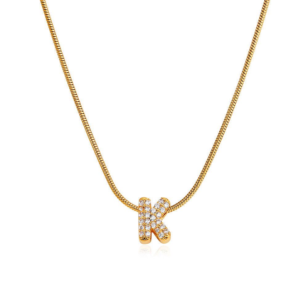 Mila Gold Bubble Letter Necklace