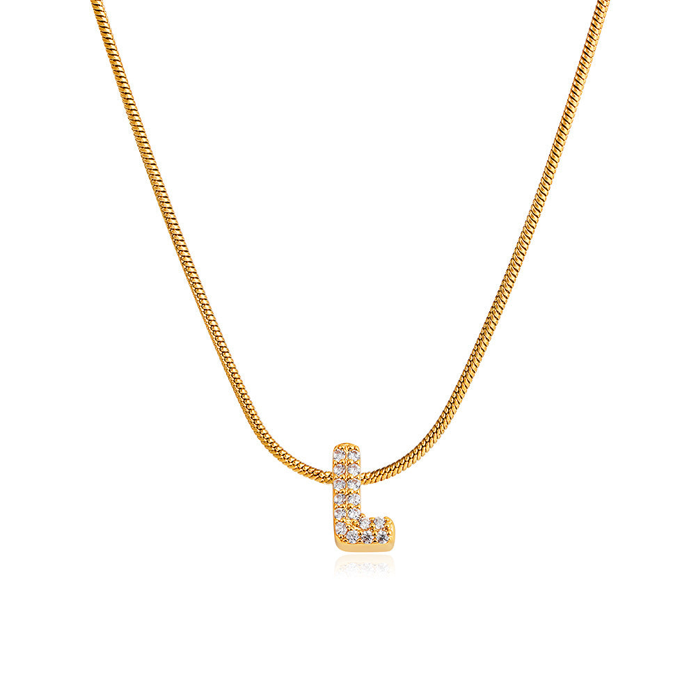 Mila Gold Bubble Letter Necklace