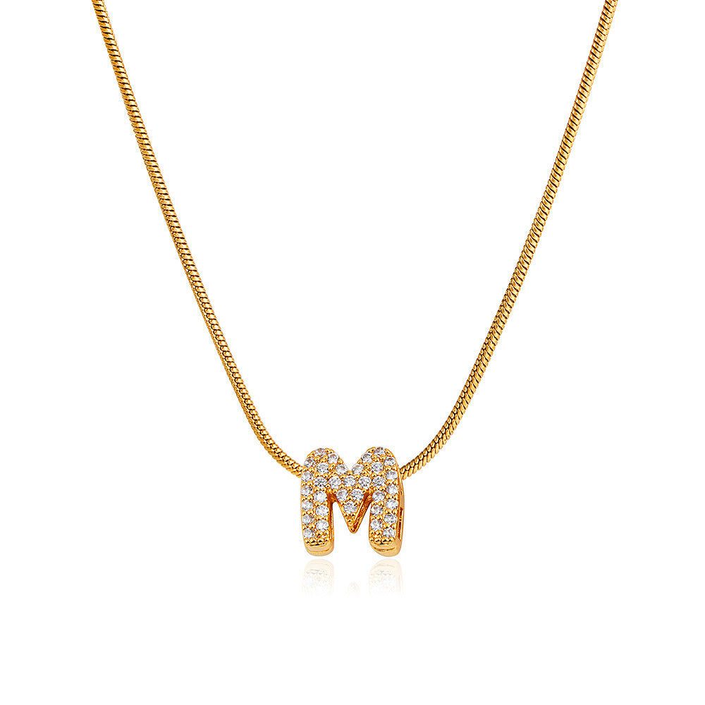Mila Gold Bubble Letter Necklace
