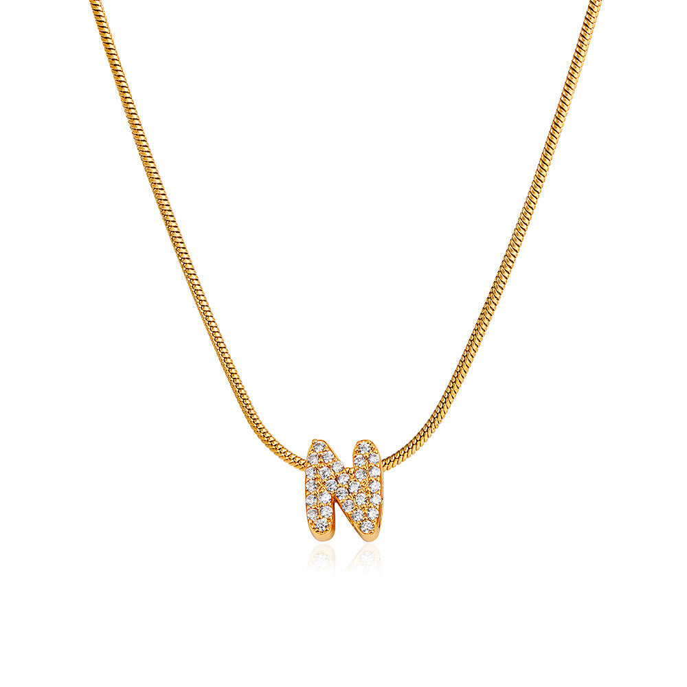 Mila Gold Bubble Letter Necklace
