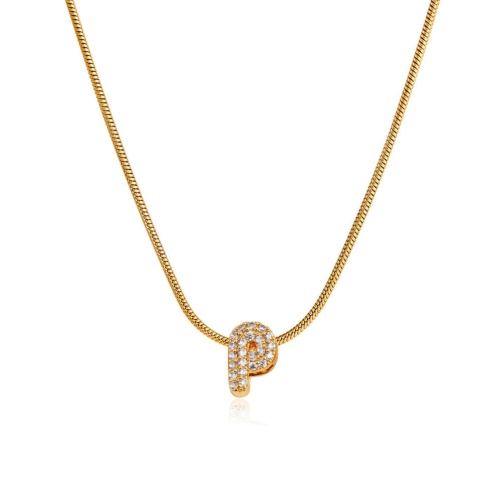 Mila Gold Bubble Letter Necklace