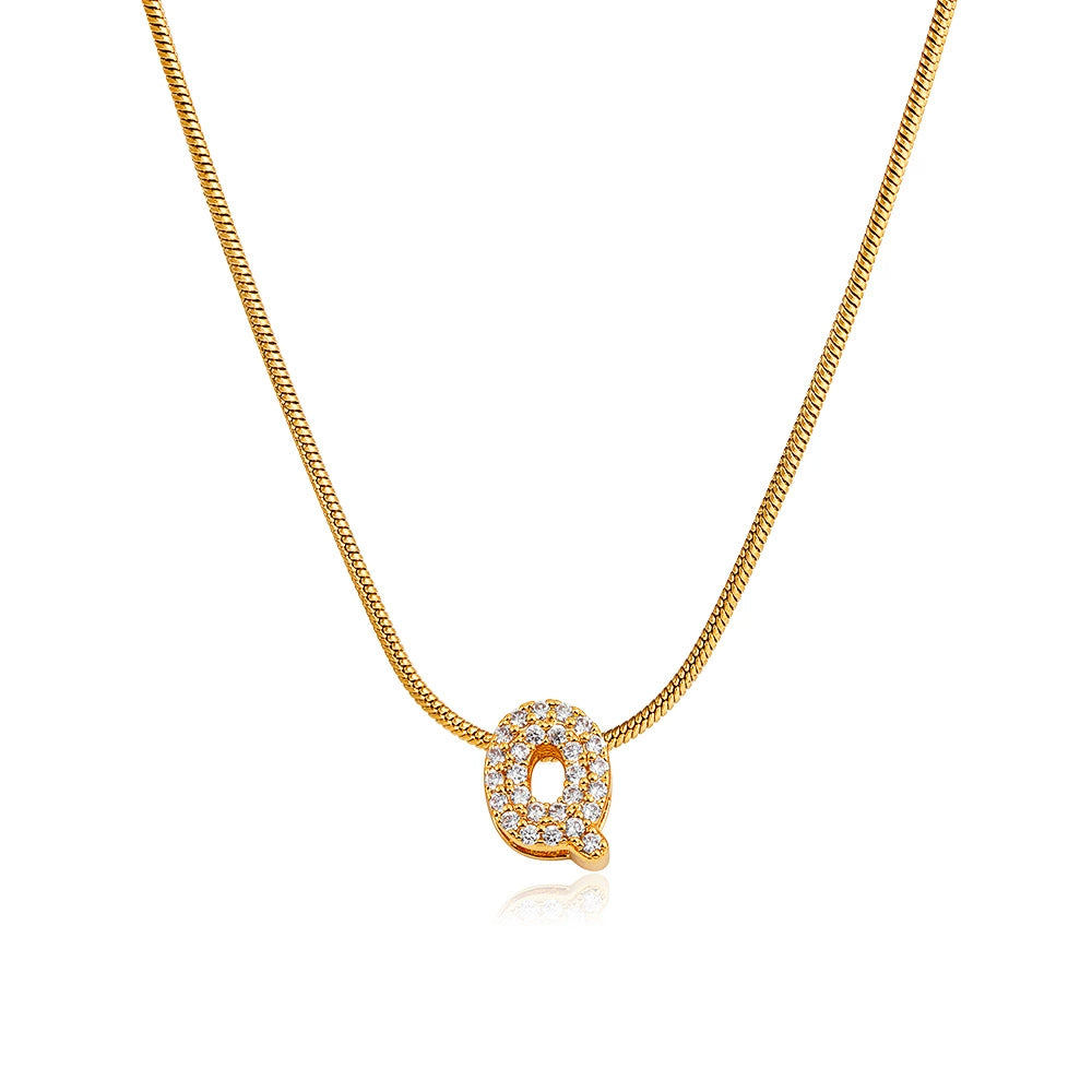Mila Gold Bubble Letter Necklace