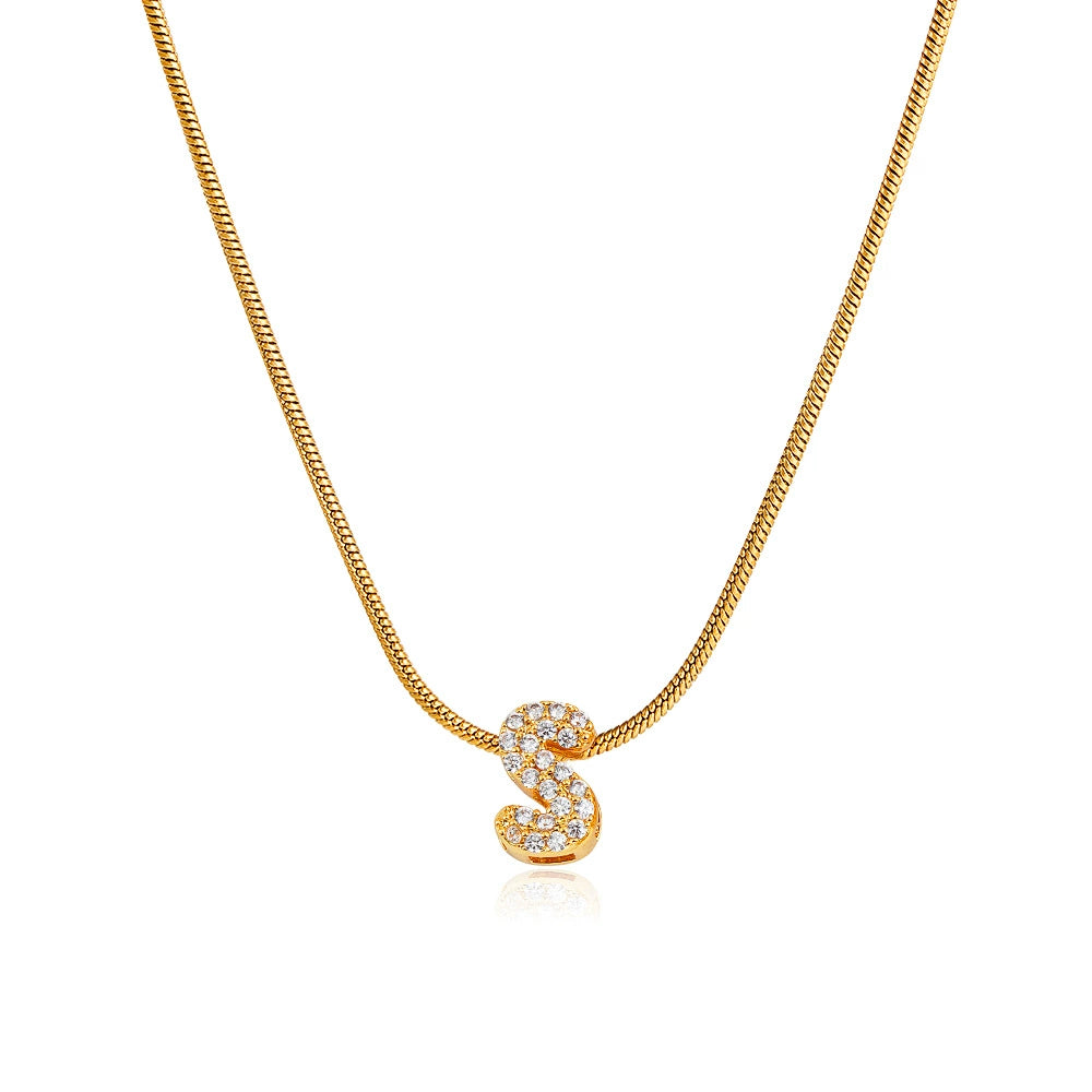 Mila Gold Bubble Letter Necklace