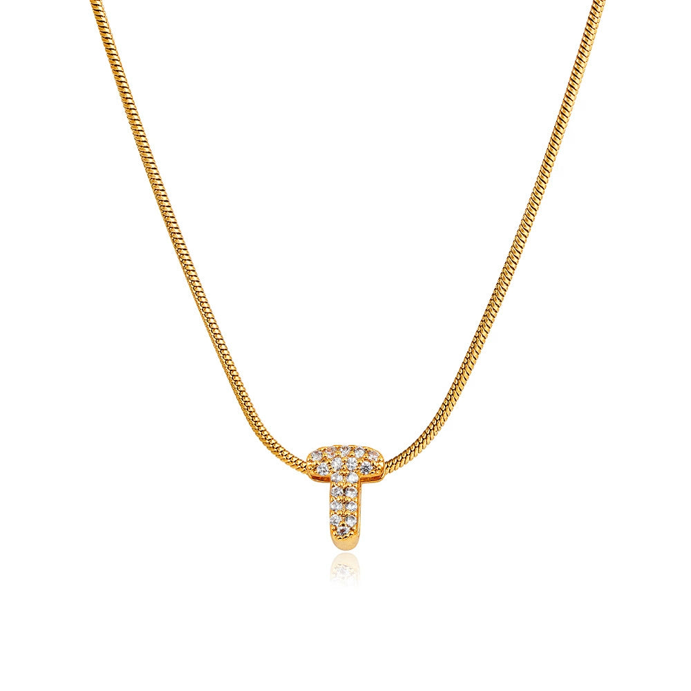 Mila Gold Bubble Letter Necklace