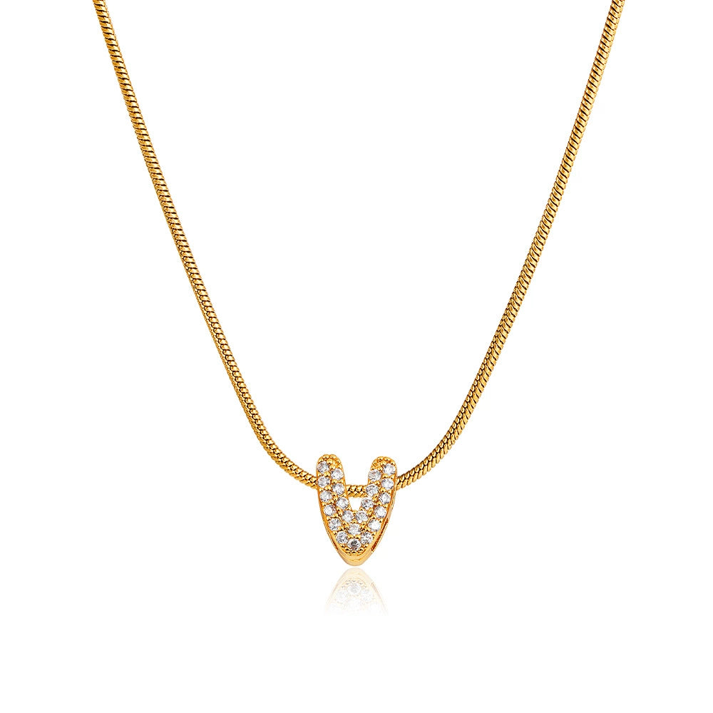 Mila Gold Bubble Letter Necklace